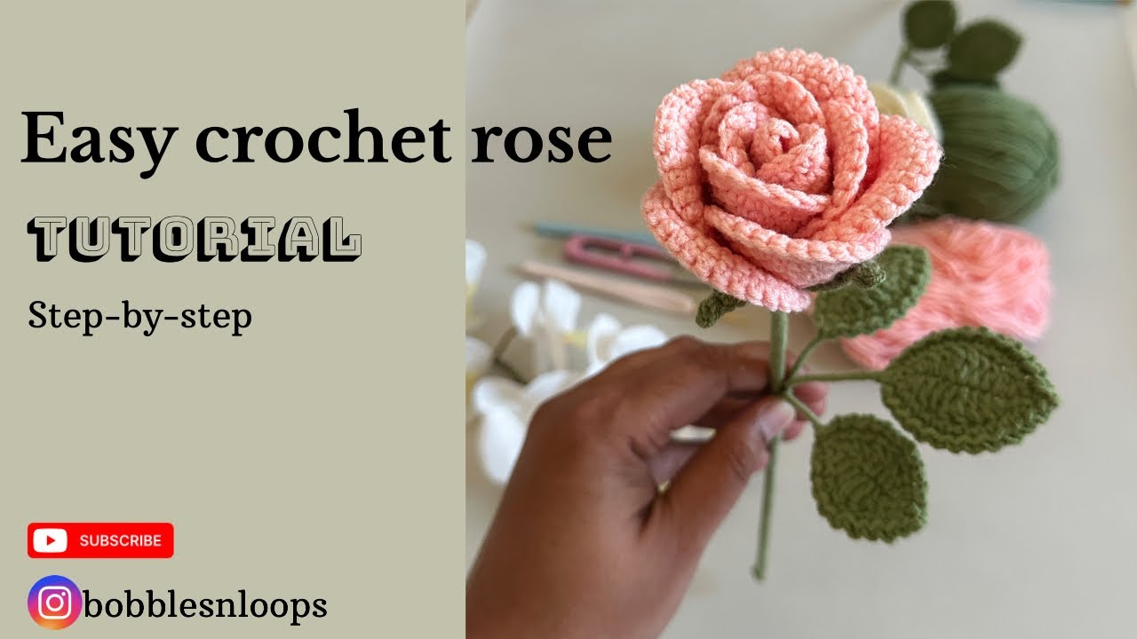 Easy crochet rose tutorial|crochet Floyd rose|beginner friendly |step-by-step