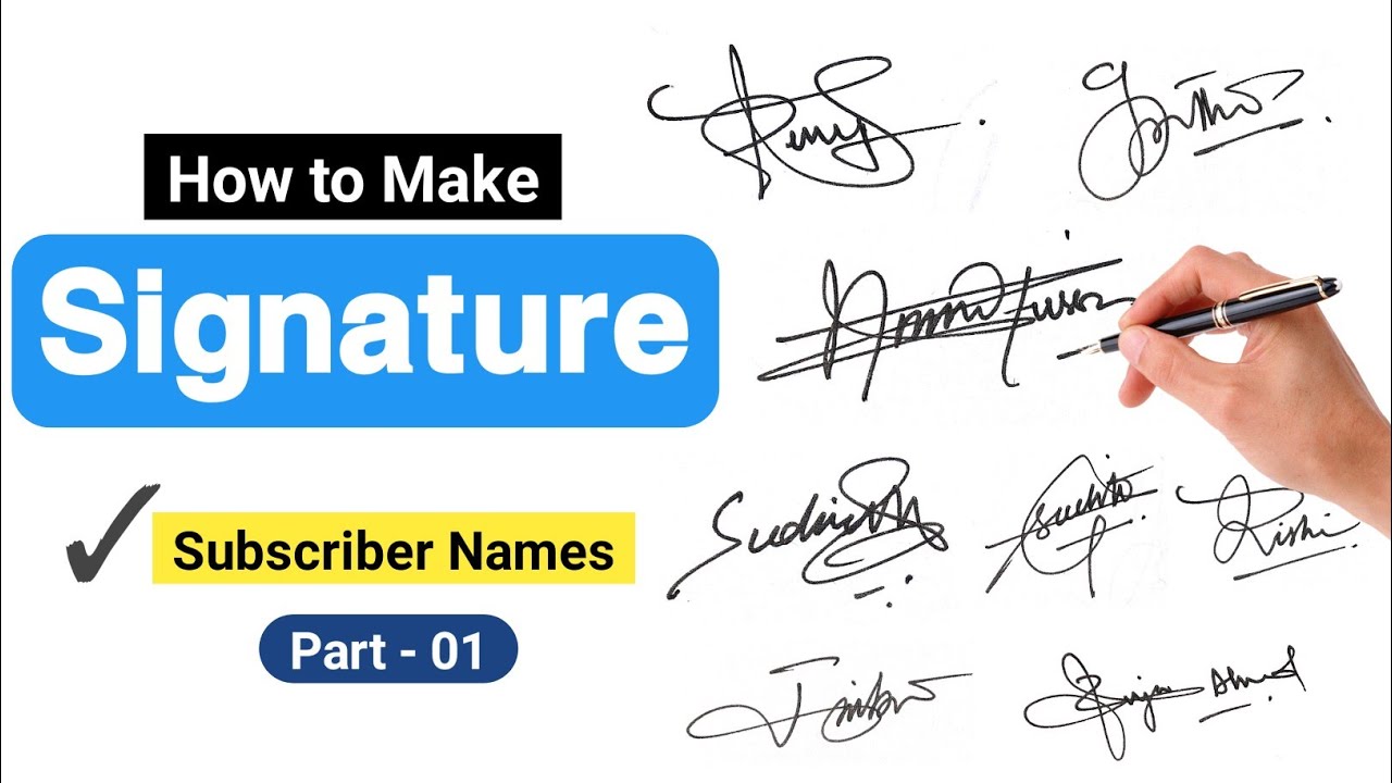 😍😍Subscriber Names | How to make a Beautiful Signature | Part 01|  #signature