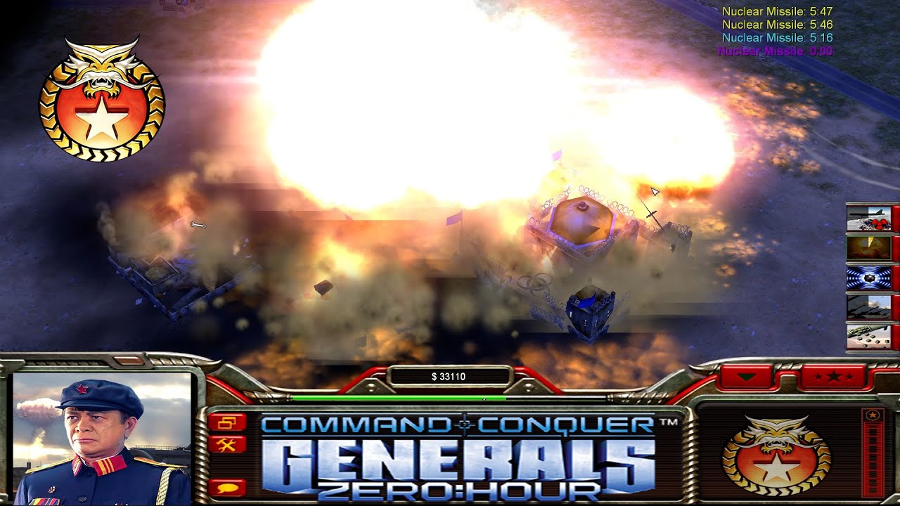 Generals Zero Hour China Nuke vs GLA Toxin 3vs3 Team Hard Tournament City Map