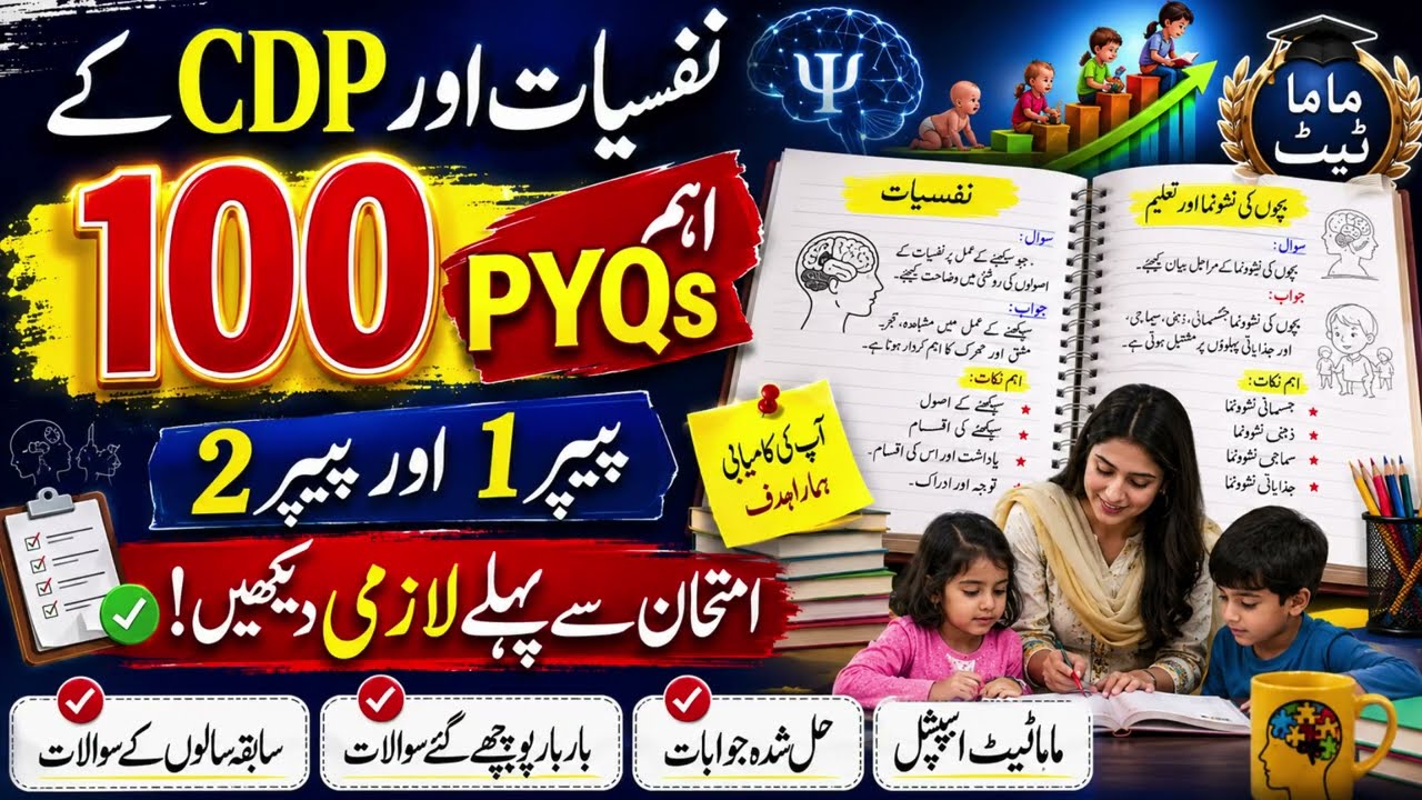 🎯 MAHA-TET Urdu Medium | Psychology & CDP 100 PYQs with Answers | Paper 1 & 2