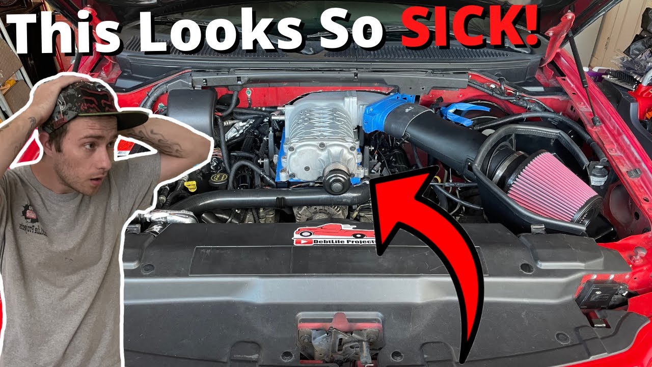 Cutting up my Ford Lightning so this GT500 2.3 TVS Supercharger will fit!  It's a Race Truck now!