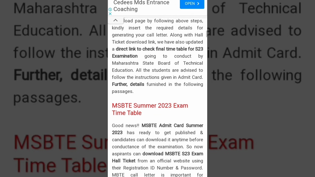 #msbte new update summer exam hall ticket 2023 #Pharma lecture vlog