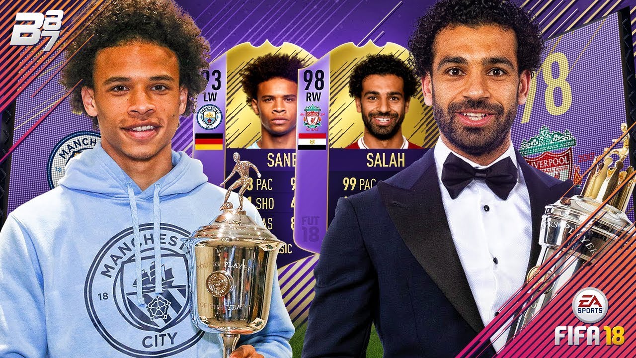 PLAYER OF THE YEAR SALAH / YOUNG PLAYER OF THE YEAR SANE! SQUAD BUILDER CHALLENGE | FIFA 18