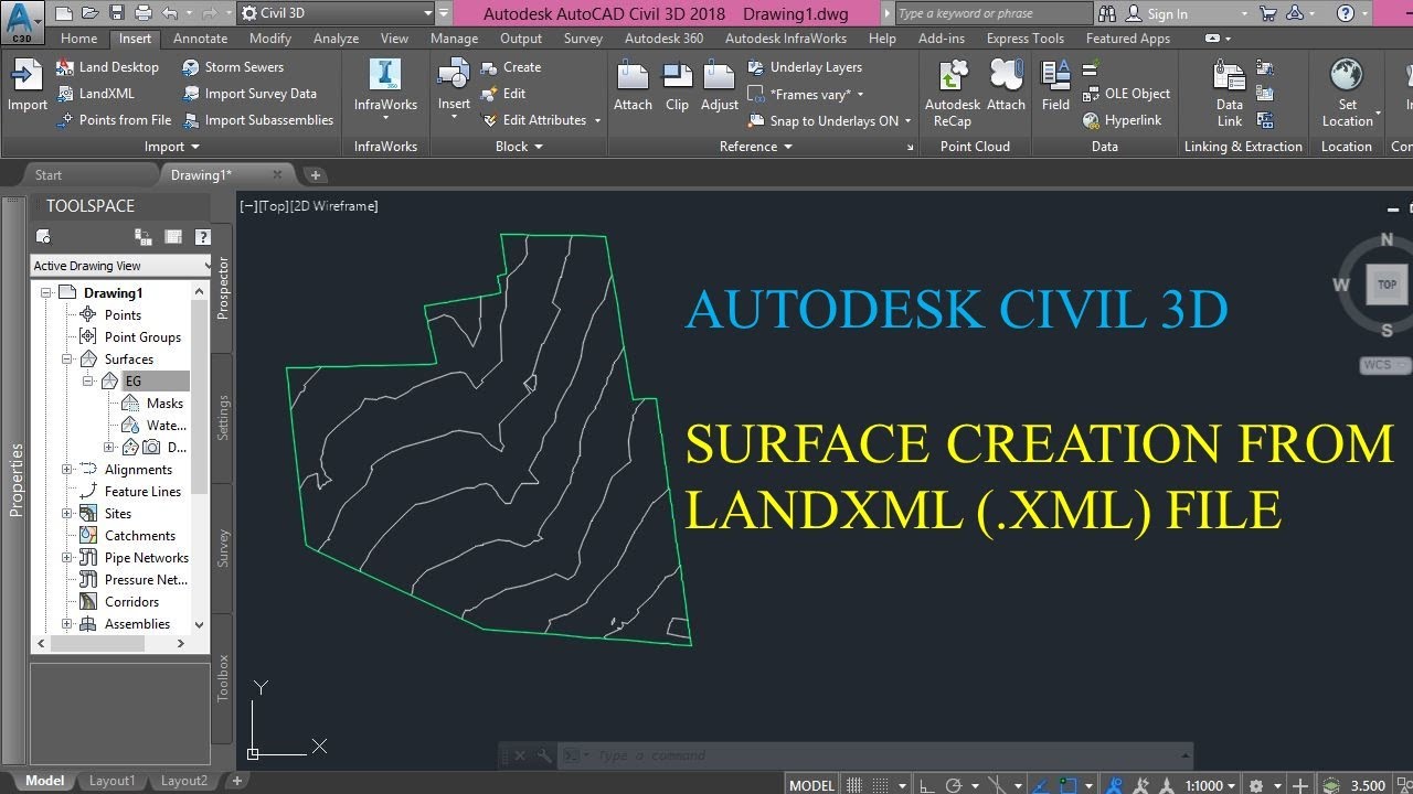 #CivilWorld_2.0 How to Create Surface with LandXML(.XML) file | Civil 3D | CIVIL WORLD
