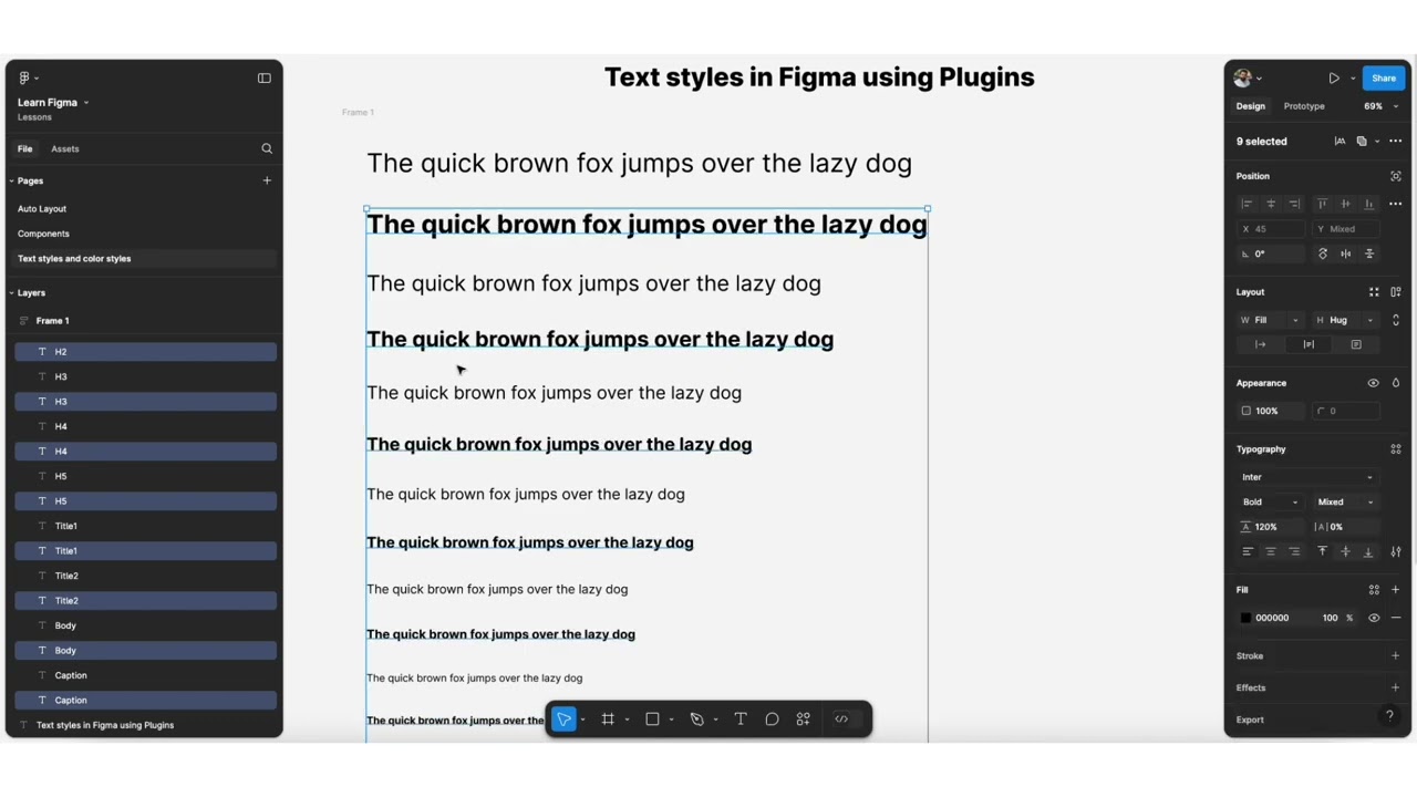 How to Create Text styles Quickly in figma 2024?