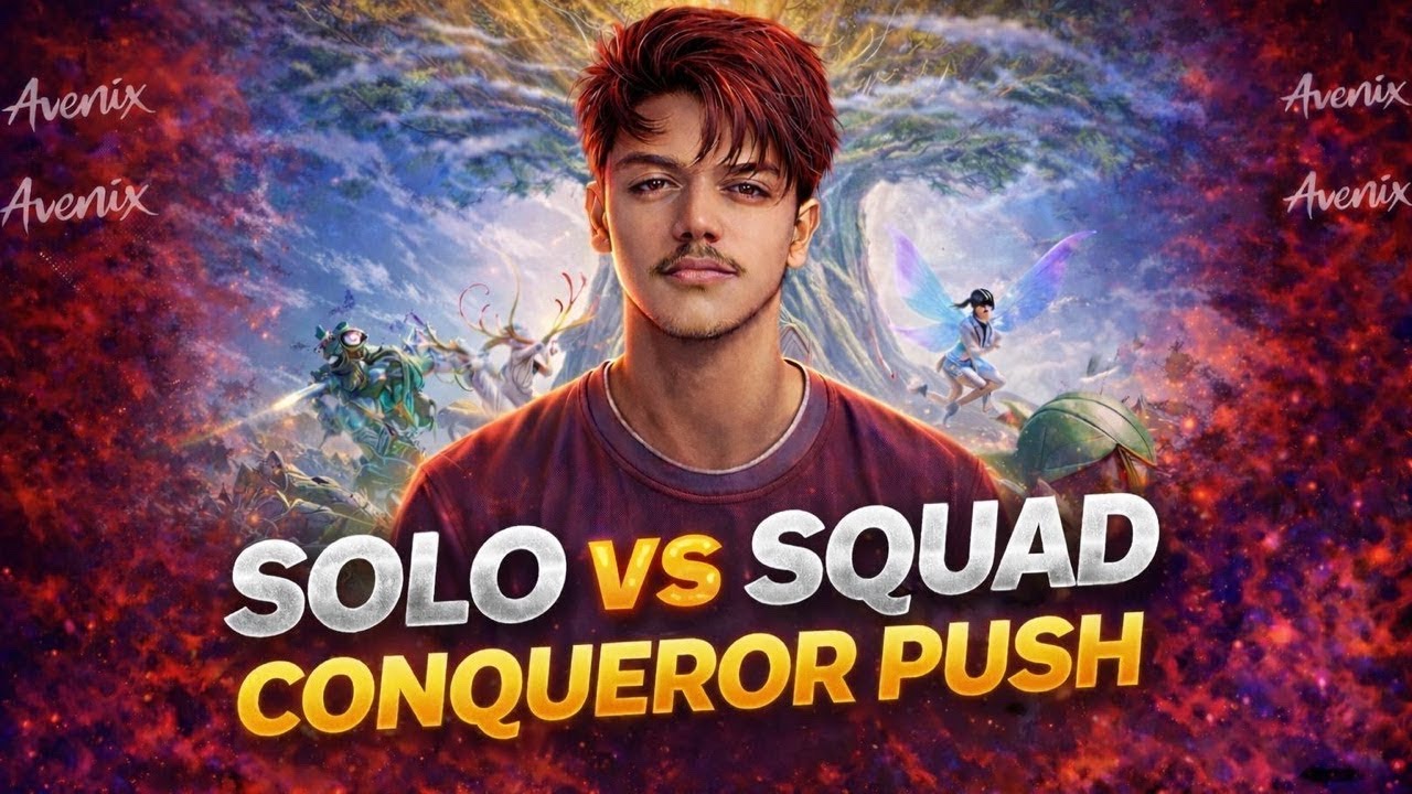 [DAY 2]Avenix Gaming Live SOLO vs SQUAD💀CONQUEROR RANK PUSH‼️