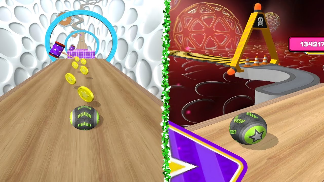 Goingball gamplay in 2 screen #swiftrungaming #denygames #mobgamimg #speedrun #androidgamis #ios 