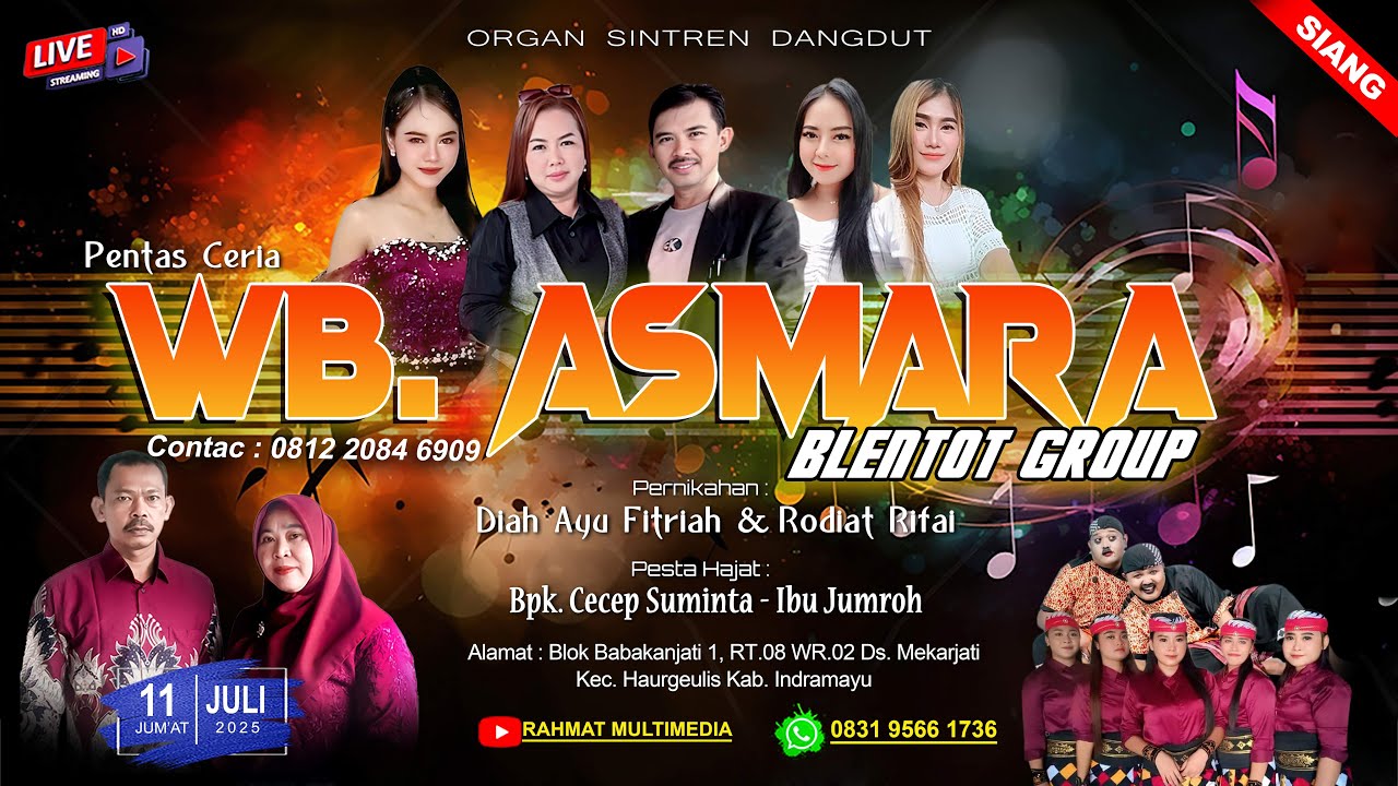 🔴[SIANG] PENTAS CERIA SINTREN DANGDUT WB.ASMARA || DS. MEKARJATI - HAURGEULIS || JUM'AT 11 JULI 2025