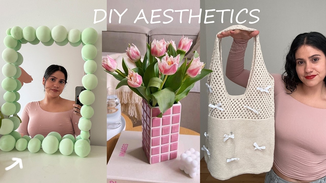 recreando DIY aesthetics que vi en Internet (espejo, florero, bolsa)