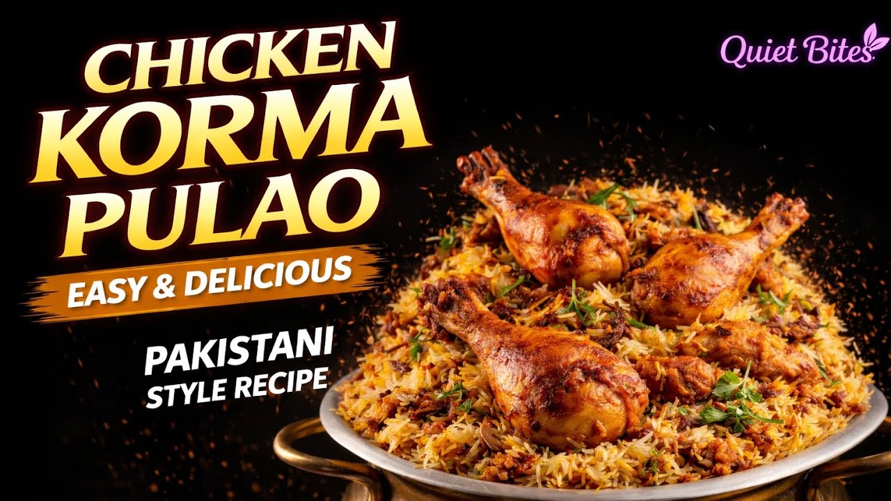 Chicken Korma Pulao Recipe | Easy Pakistani Chicken Pulao | Quiet Bites🍗🍚 #ChickenKormaPulao