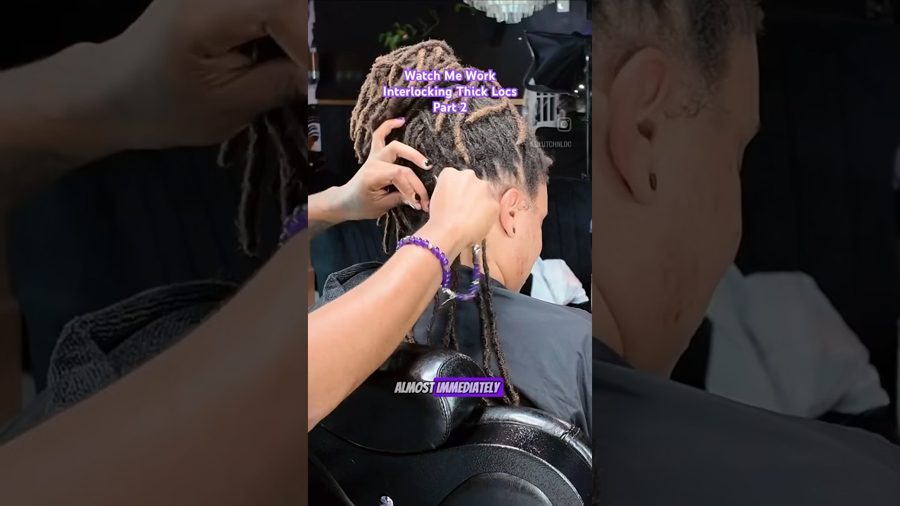 Посмотрите, как я работаю | Переплетение толстых локонов, часть 2 #locs #interlocking #loctician ...