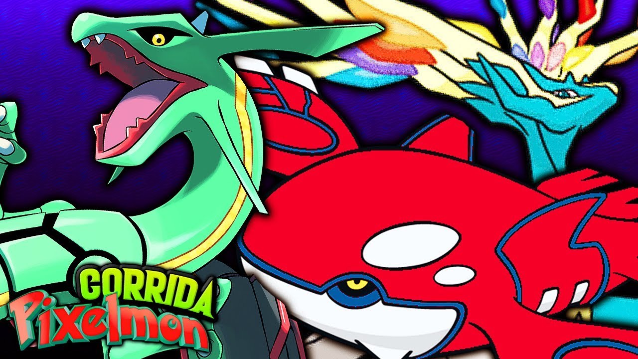 Minecraft CORRIDA PIXELMON - MEGA KYOGRE , XERNEAS E RAYQUAZA GANHAM S&Oacute; COM 1 HIT !!