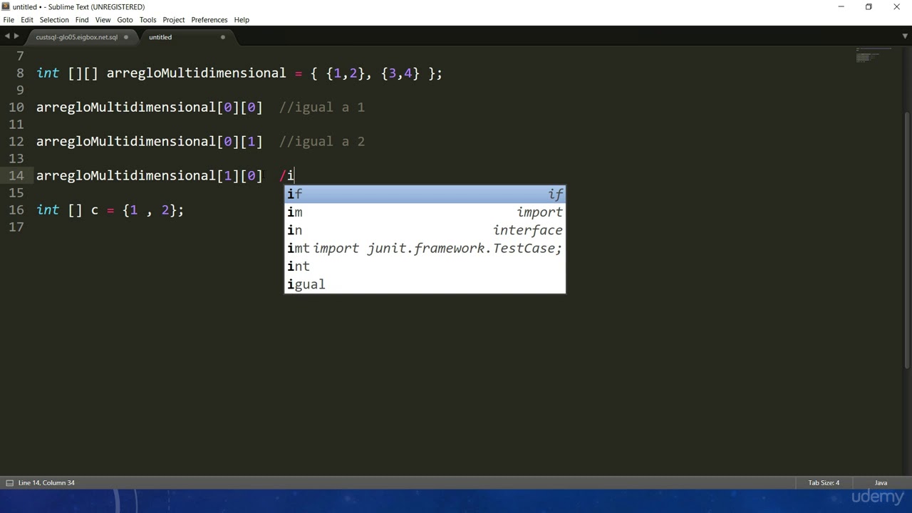 arreglos multidimensionales con java