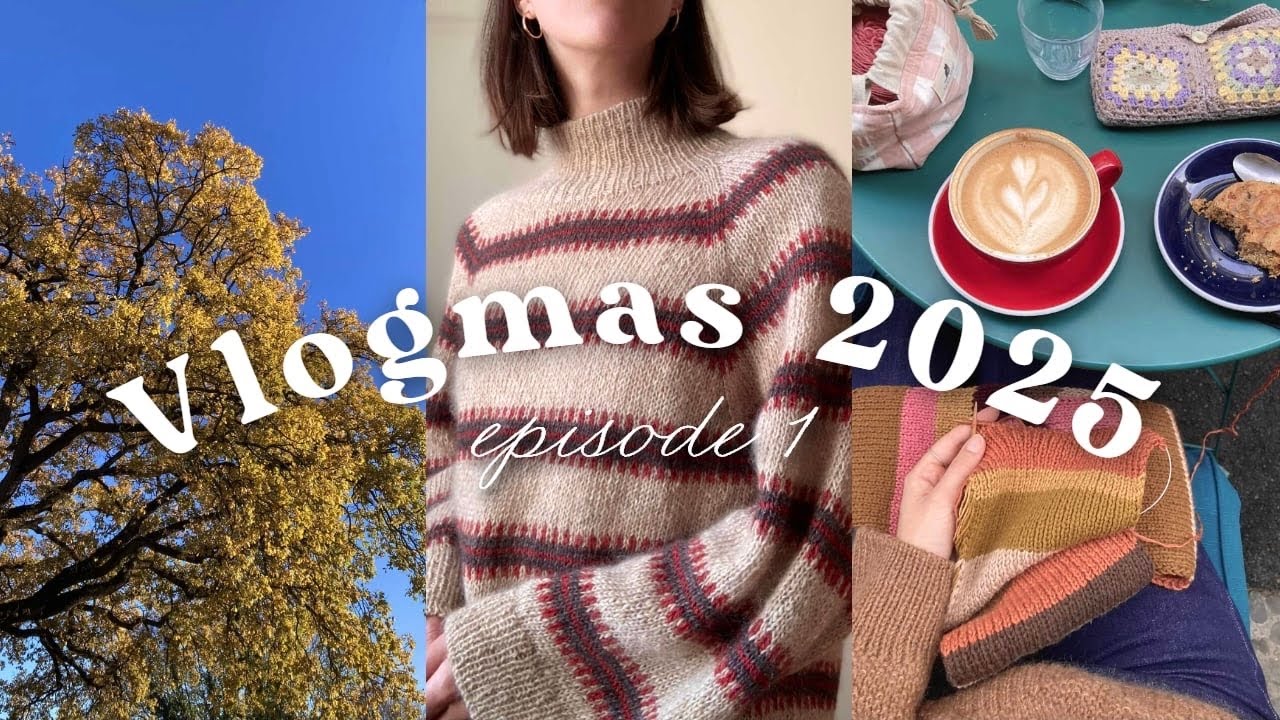 vlogmas d'une tricoteuse - agnete cardigan, joan sweater & écharpe colorée