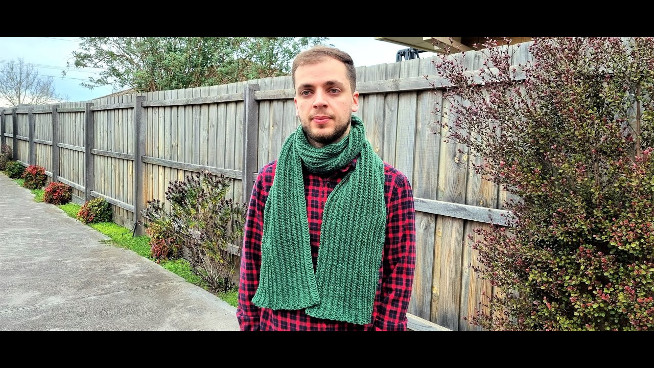 Crochet Father's Day Scarf / The Royal Ridge Stitch