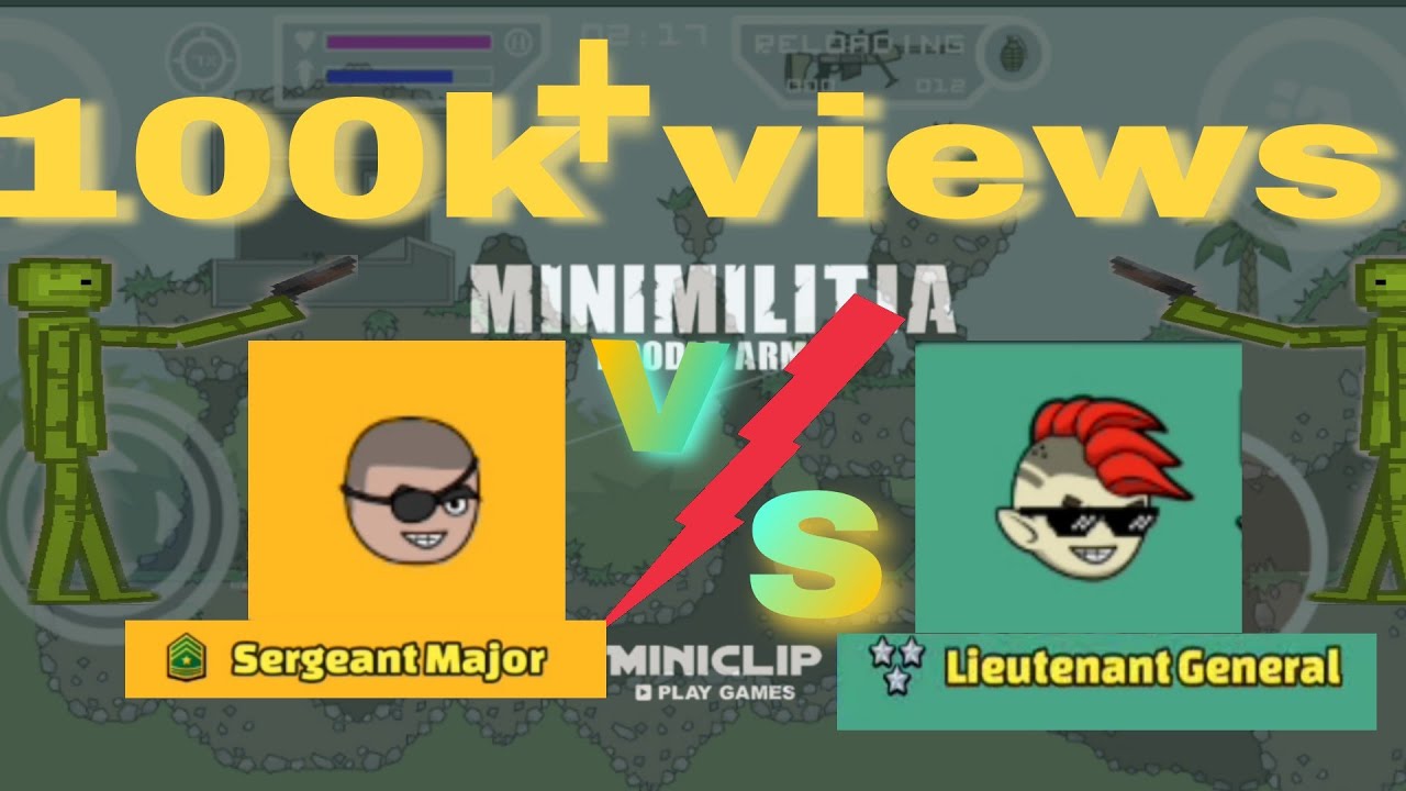 Mini militia funny 🤣 gameplay ll sergeant major Vs Lieutenant general.🤯