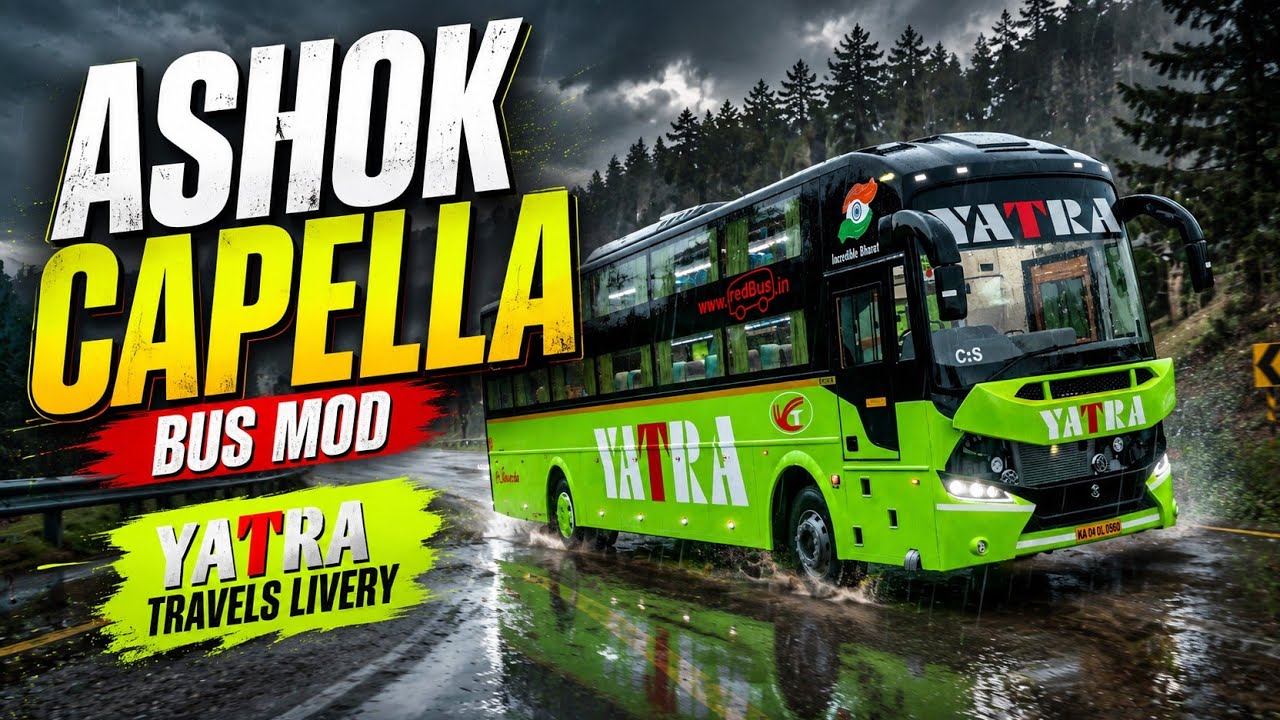 YATRA TRAVELS ASHOK CAPELLA PRAKASH BUS LIVERY (CRS Creation) FOR BUSSID/BUSSIN| DOWNLOAD NOW