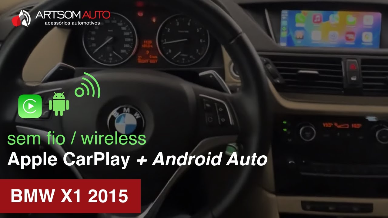 BMW X1 2015 📱 Apple CarPlay sem fio / wireless + rebatimento dos retrovisores 🔊