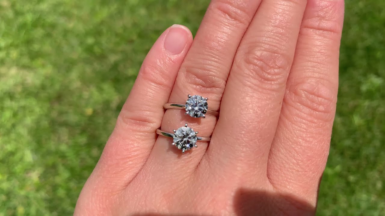 1 CARAT Round Diamond on FINGER (Fianc&eacute;e's Hand) (Size: 6)