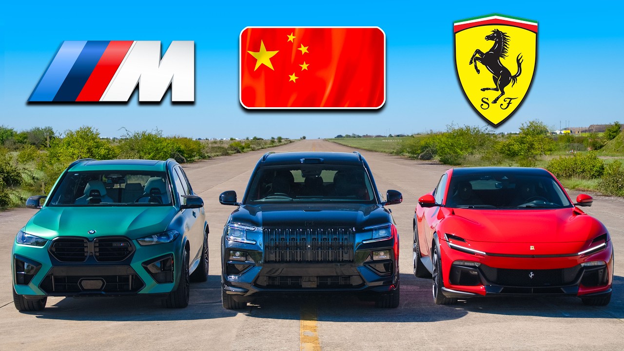 Ferrari Purosangue v BMW X5 M v China&rsquo;s CRAZIEST SUV: DRAG RACE