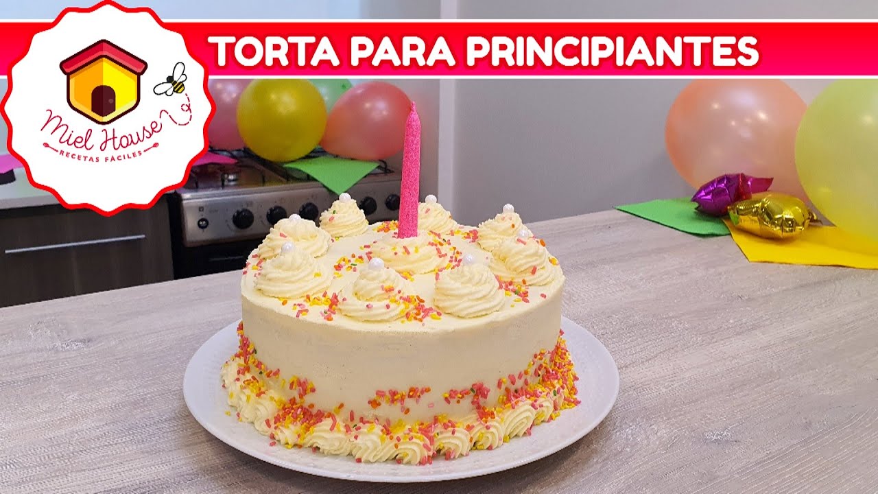 TORTA DE CUMPLEAÑOS económica para principiantes BIZCOCHUELO ESPONJOSO