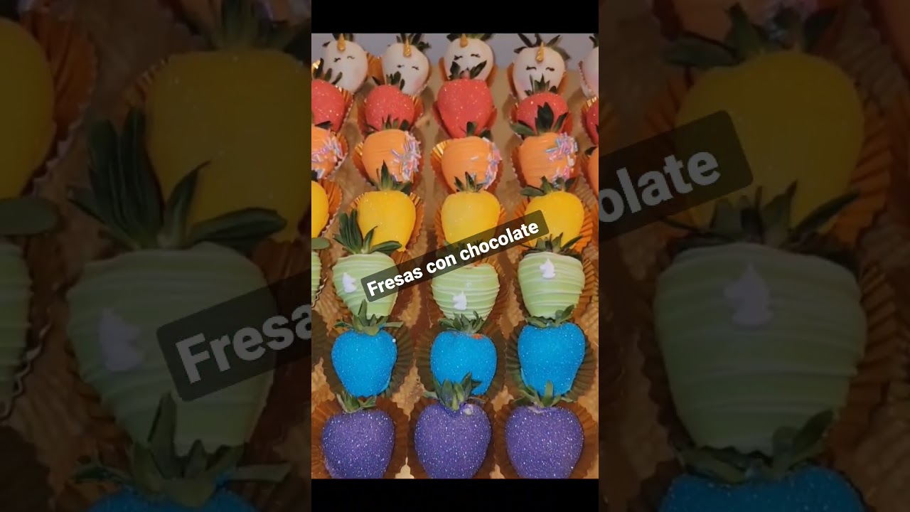 Fresas de arcoiris y unicornio