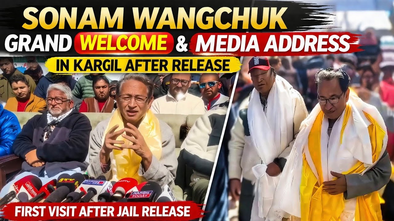 Sonam Wangchuk Gets Grand Welcome & Media Address in Kargil After Release 