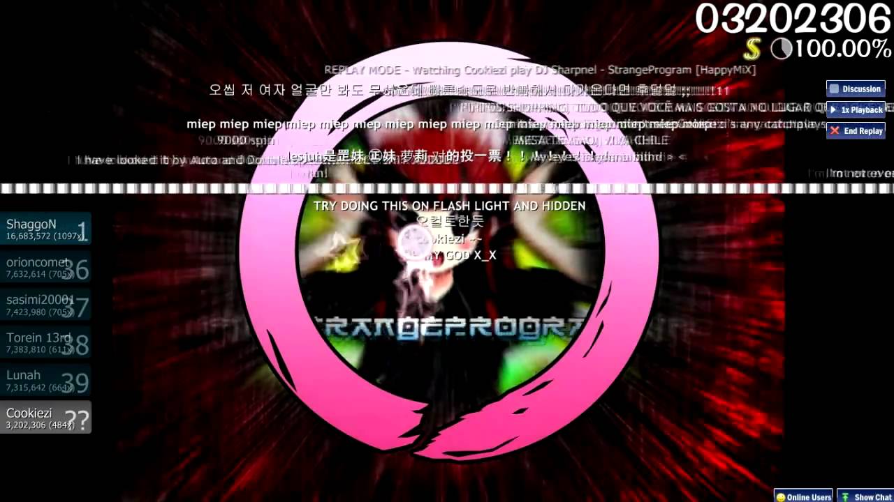 Osu! Cookiezi plays DJ Sharpnel - StrangeProgram [HappyMiX]