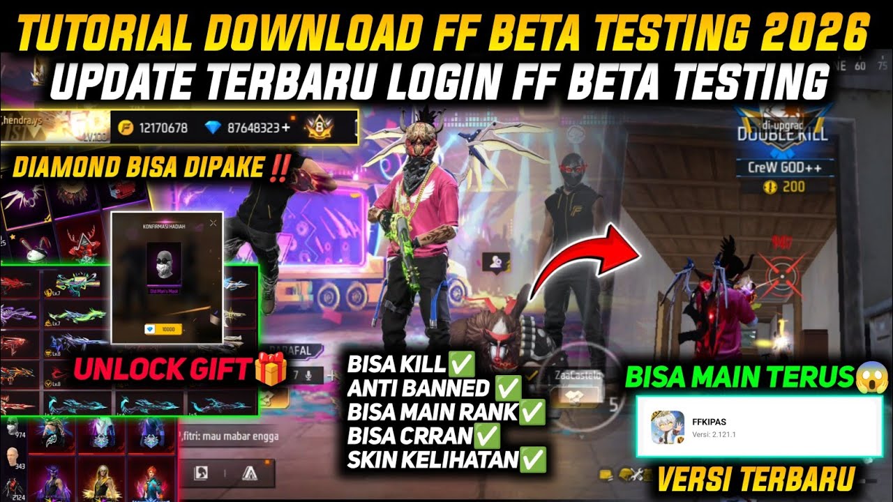 BISA MAIN TERUS ✅ CARA DOWNLOAD FF KIPAS VIP ORI 2026 GRATIS❗️ FF BETA 2026 LINK MEDIAFIRE SEMUA HP🔥