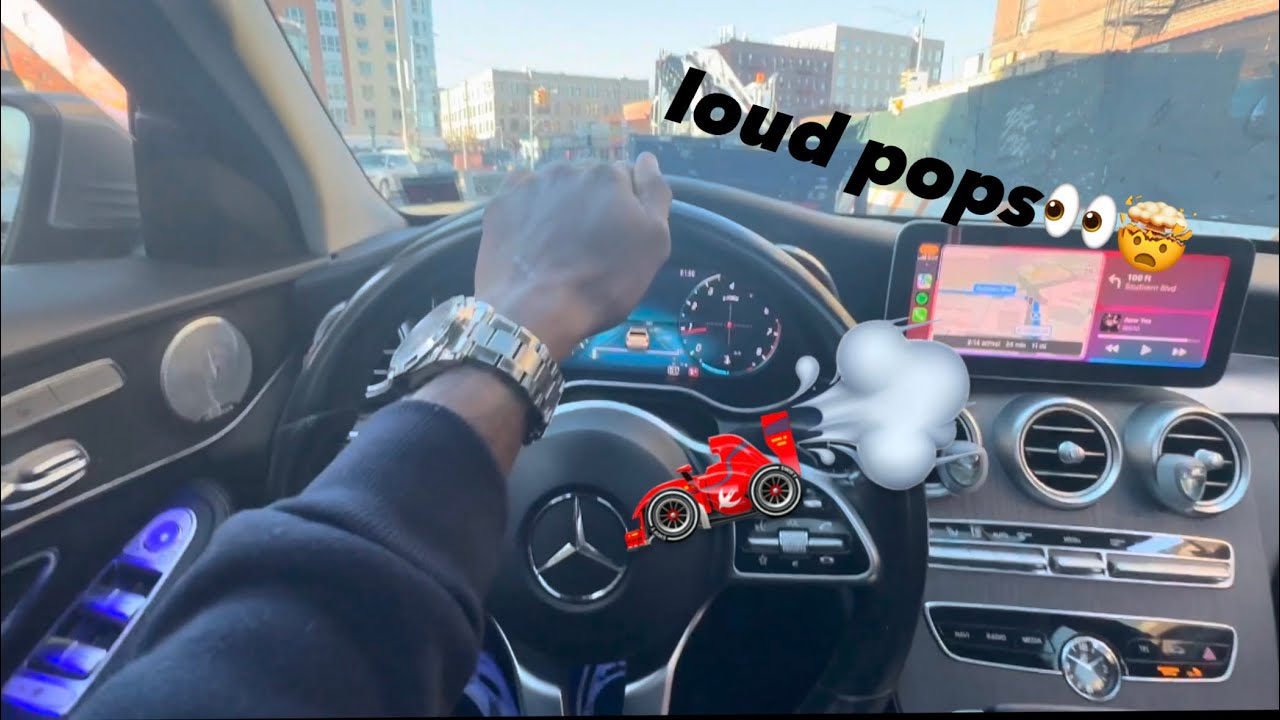 Muffler and resonator delete on my c300 “crazy gear pops”😱🤯