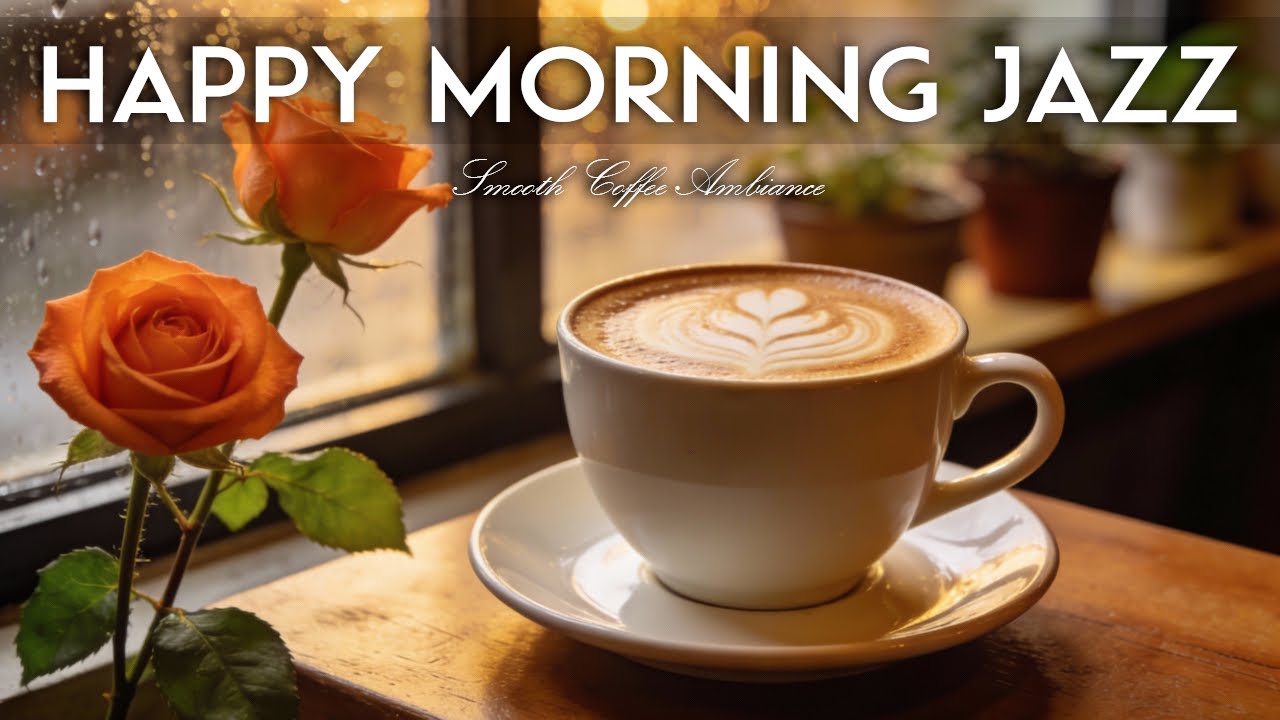 Happy Jazz Morning 💕 Relaxing Piano, Cozy Coffee Shop & Crackling Fireplace for Study & Work