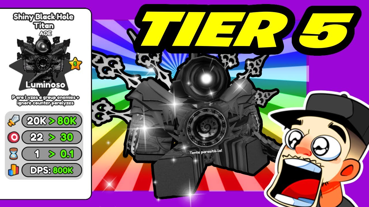 PEGUEI O SHINY BLACK HOLE TITAN TIER 5 em Toilet Verse Tower Defense | Roblox