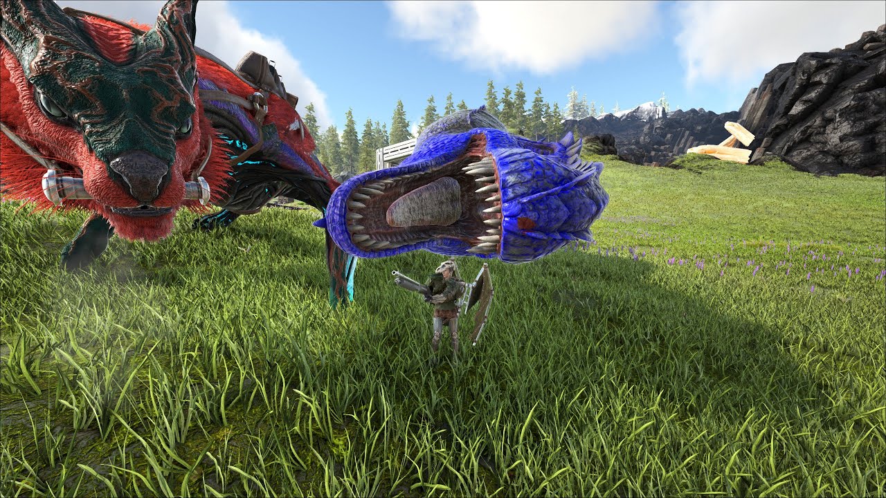 Ark: Survival Evolved / Приручение топ Гиганотозавра, на грани. Дикие Кархи, наперегонки со смертью)