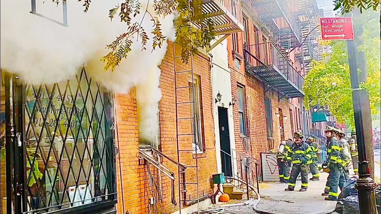 FDNY BOX 0819 - FDNY BATTLING A 10-75 ALL HANDS  FIRE IN A MULTIPLE DWELLING ON WEST 46TH STREET NYC
