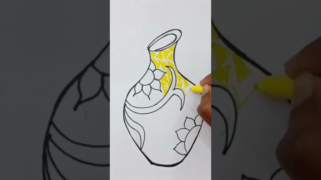 Mosaic Art # by easy Art # pot# kids #easy drawing
