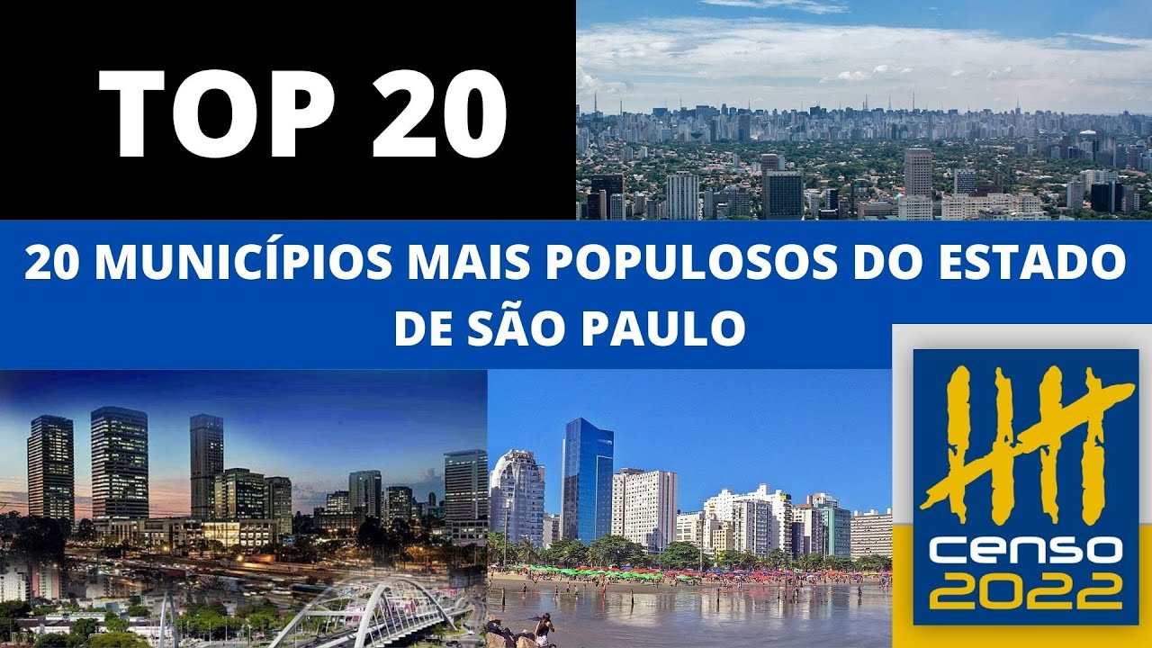 Cidades Mais POPULOSAS de SÃO PAULO - Lista Atualizada CENSO IBGE 2022