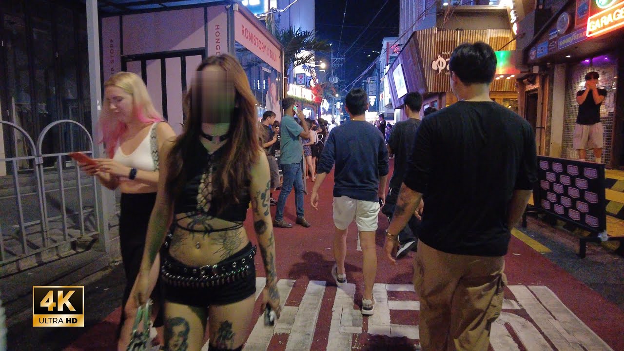 ［Hongdae 4K］Seoul Night Walk!! ~ Хондэ, где вы почувствуете, как будто вашу энергию крадут ~~ !!