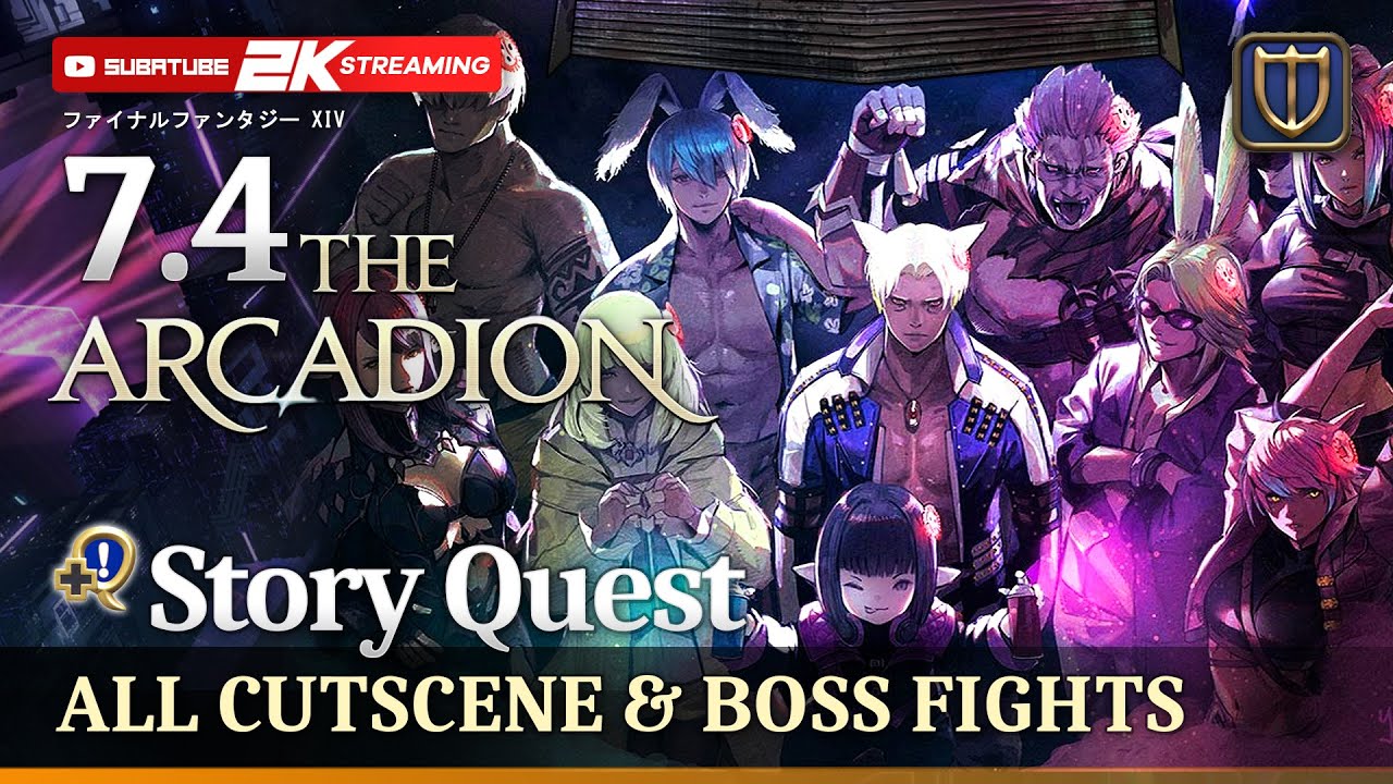 FFXIV 7.4 DAWNTRAIL - The ARCADION Raid All Cutscenes & Fights [No Commentary]