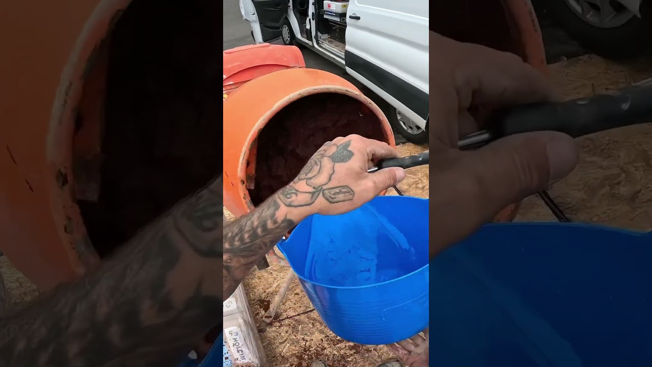 3+1 sand a cement mortar mix 🧱 #mixing #foryou #construction #pov #mixer #bricklayers