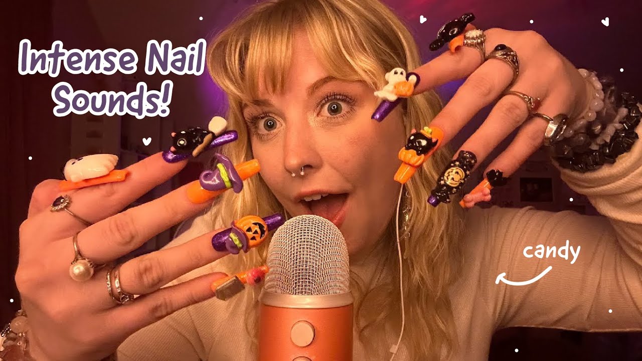 ASMR Fast & Aggressive Chunky Long Clacky Charm Nails! Large Trigger Assortment + Experimenting 💅🏻
