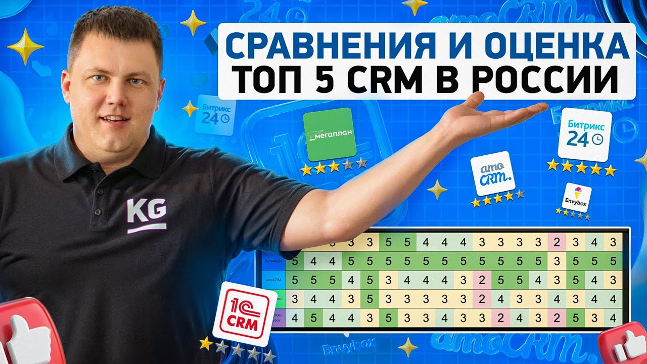 Какую CRM выбрать в 2026 году? Обзор ТОП-5 CRM | Сравнение Битрикс24 vs amoCRM vs 1С vs Мегаплан