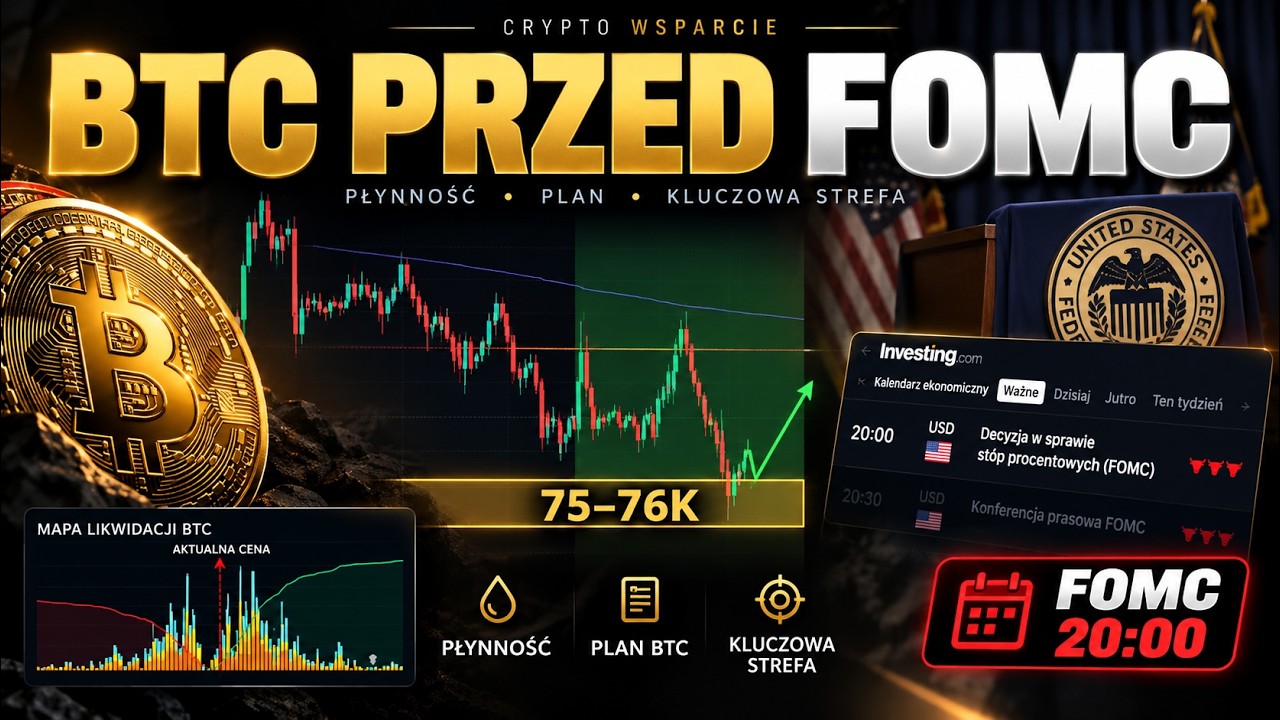 BITCOIN PRZED FOMC &mdash; STREFA 75&ndash;76K, PŁYNNOŚĆ I PLAN BTC