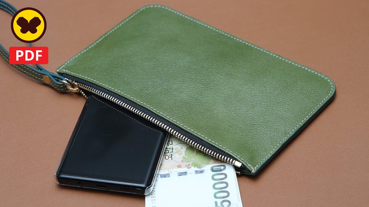 Making a leather zipper pouch (Free PDF Pattern)