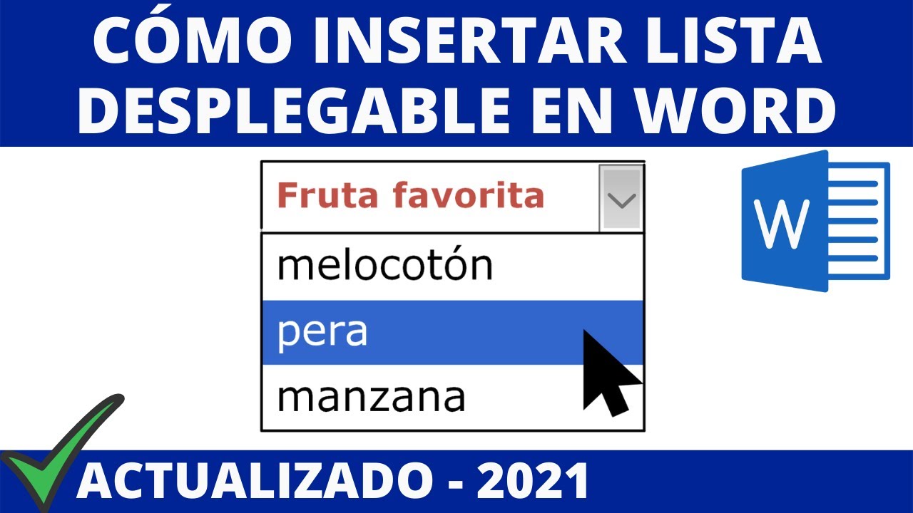 CREAR LISTA DESPLEGABLE EN WORD  2019.