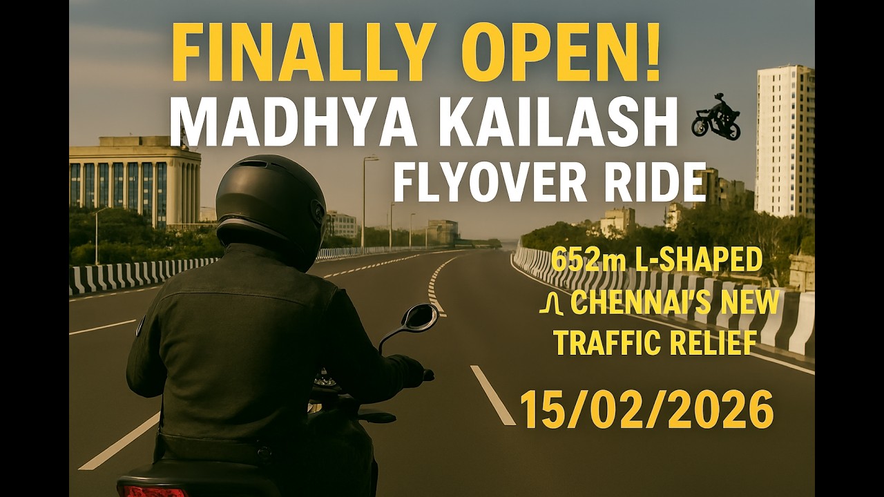Exploring Chennai’s Latest Flyover on My🏍️|652m L-Shaped Flyover Ride 🛣️ | Chennai Traffic Relief |