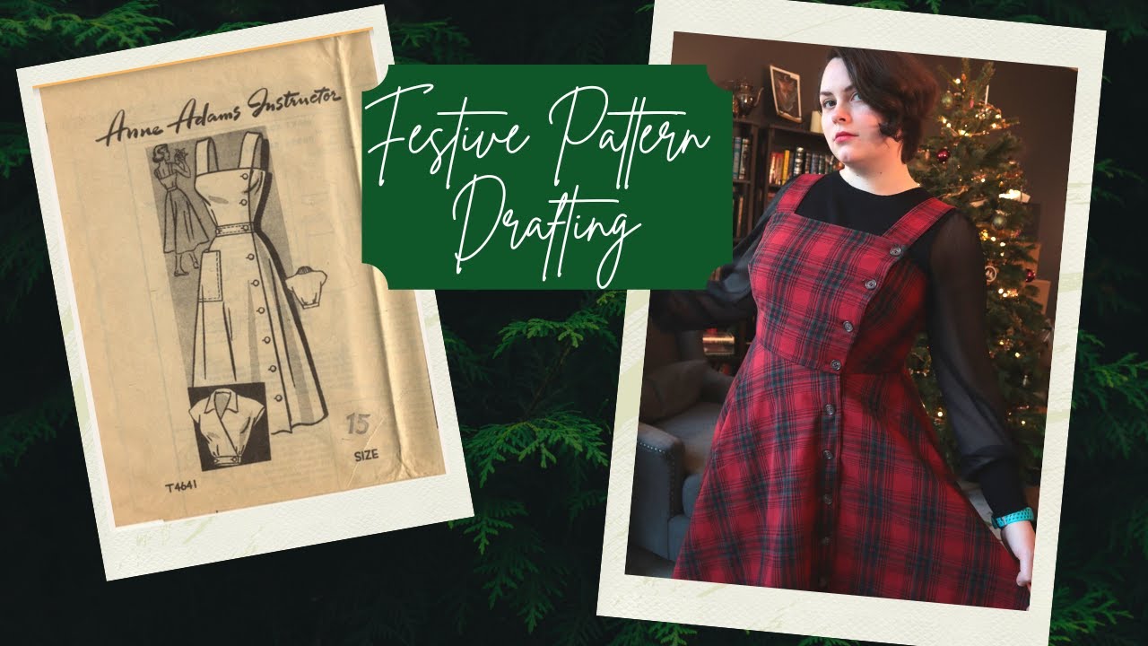 I made a 1940s inspired Christmas dress || Pattern Drafting nonsense