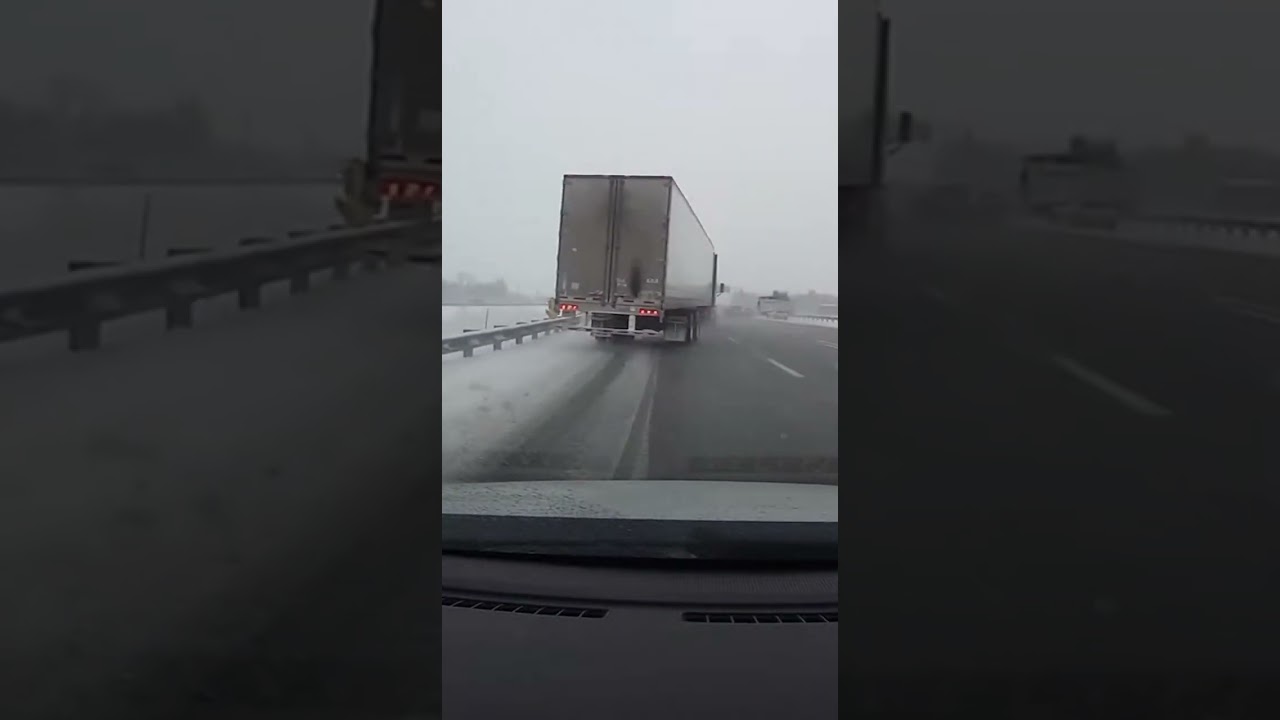 Black Ice Sends Semi and Cars Spinning on Exit Ramp
