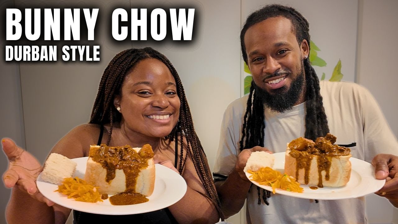 FIRST TIME EATING MUTTON 🇿🇦 | American Couple Tries Bunny Chow | South African Indian Street Food