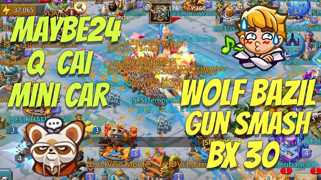 Lords Mobile - The CRAZIEST WoW! Clash of Emperors! FT MAYBE24, WOLF BAZIL, Q CAI, BX 30, GUN SMASH