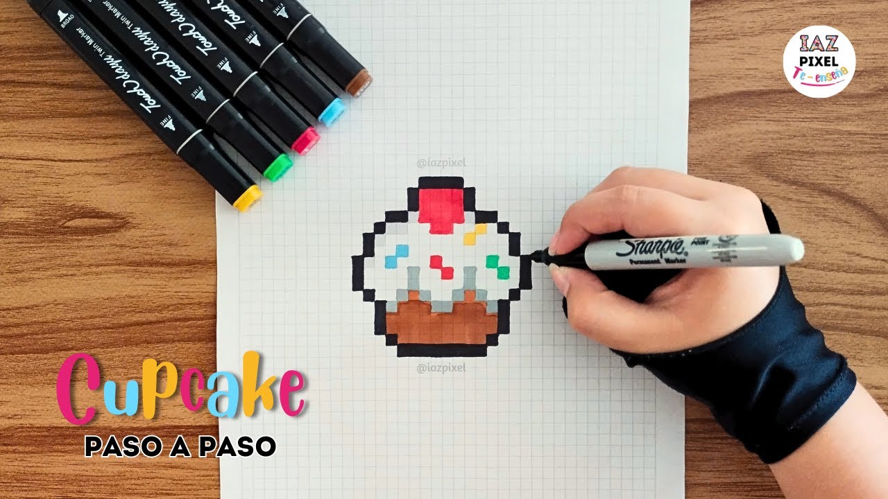 Como pintar un CUPCAKE en PIXEL ART &ndash; Tutorial paso a paso #pixelart